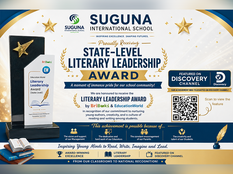 Literary Leadership Award by BriBooks - Suguna International School